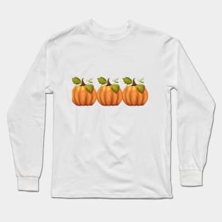 Three pumpkins in a row Long Sleeve T-Shirt